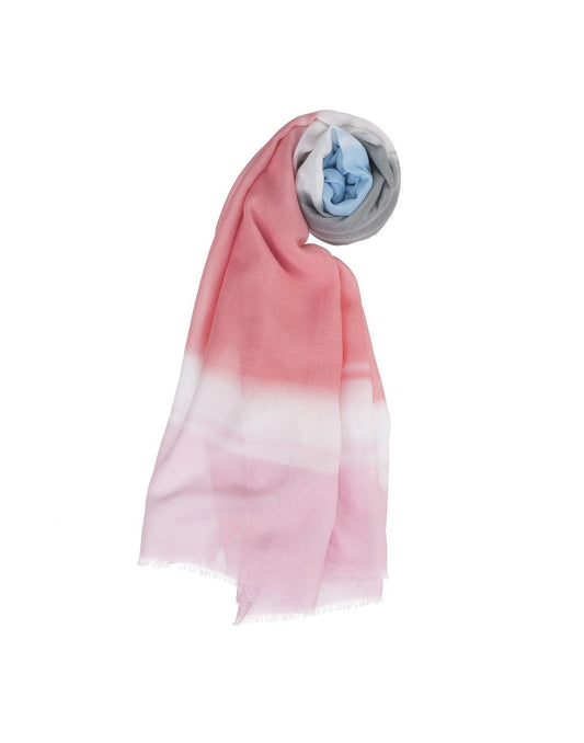 Product Image – Howard's watercolour striped scarf pink colour product view