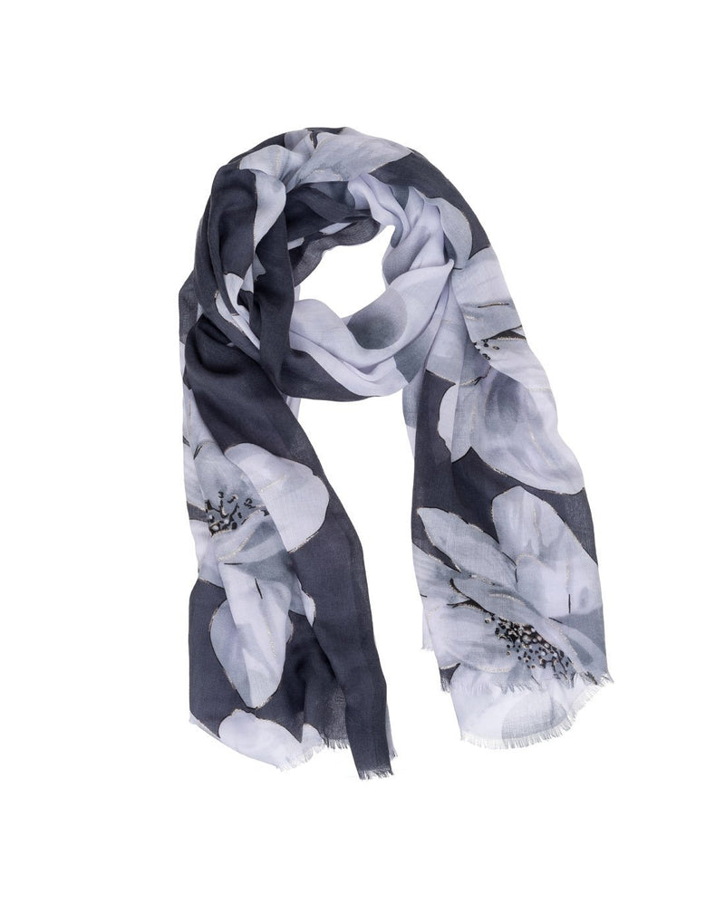 Howard's large dot & floral scarf grey colour front view