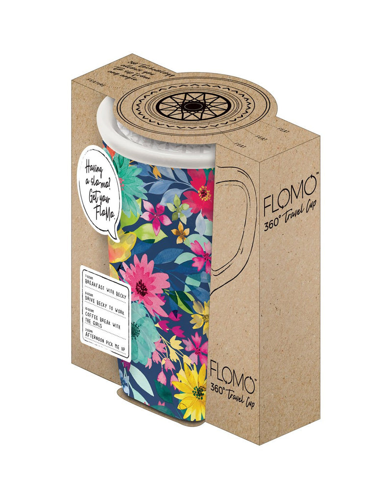 Ceramic FLOMO 360 Travel Cup - 17 oz Summer Garden, package view
