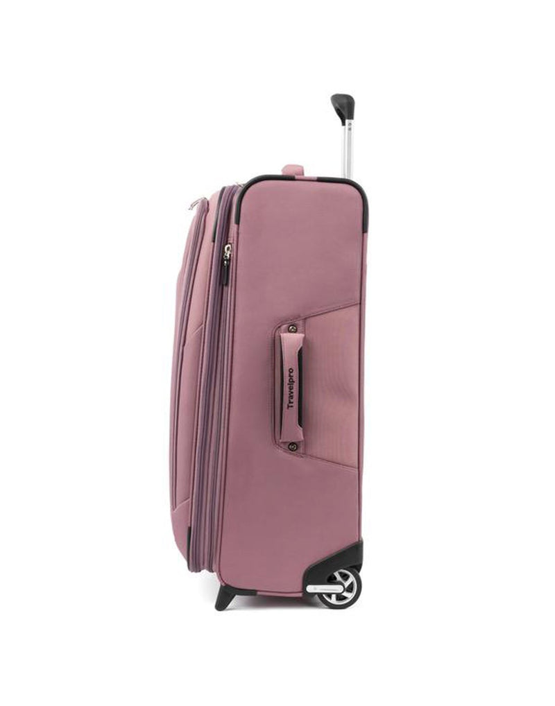 Travelpro maxlite 5 26" rollaboard dusty rose colour luggage bag side view