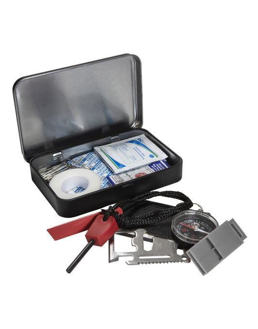 Product Image – Life gear first aid + survival - adventure essentials tin content