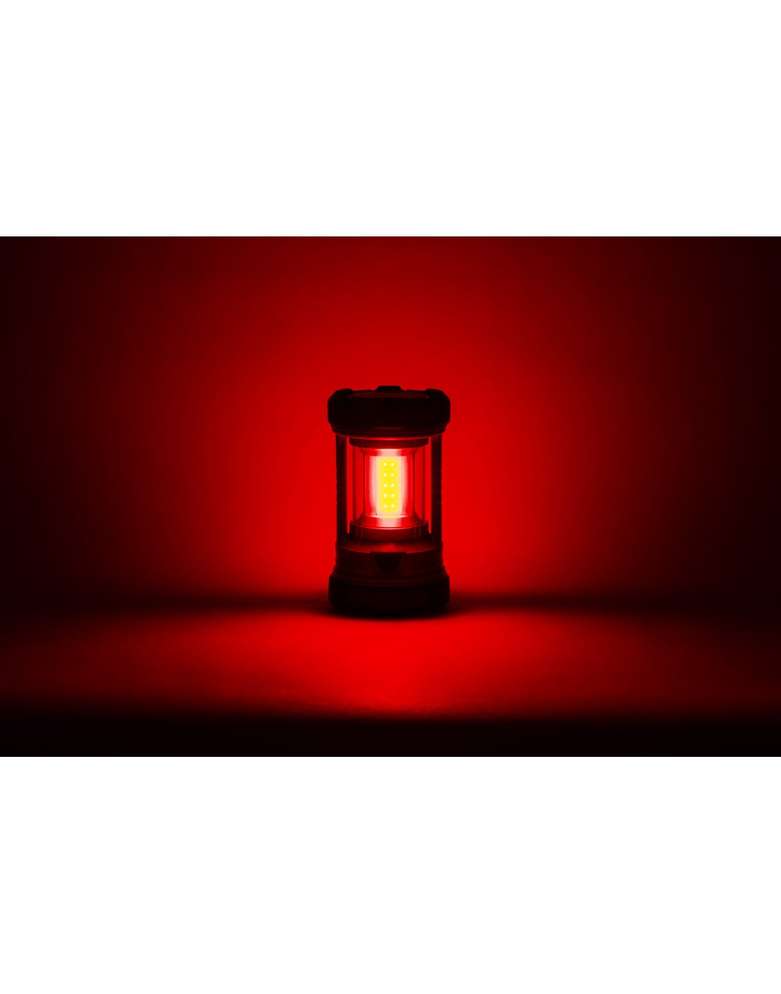 Illuminated red safety light turned on