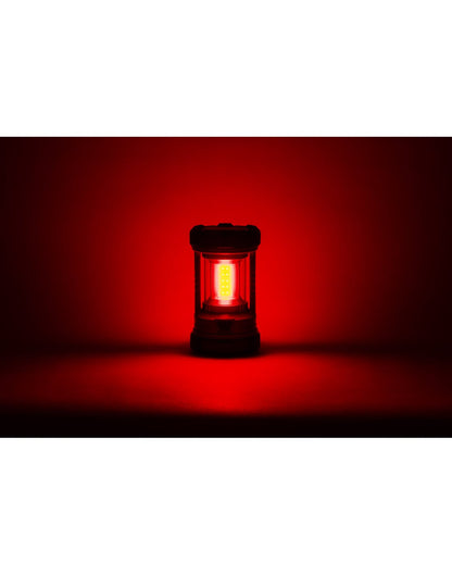 Illuminated red safety light turned on