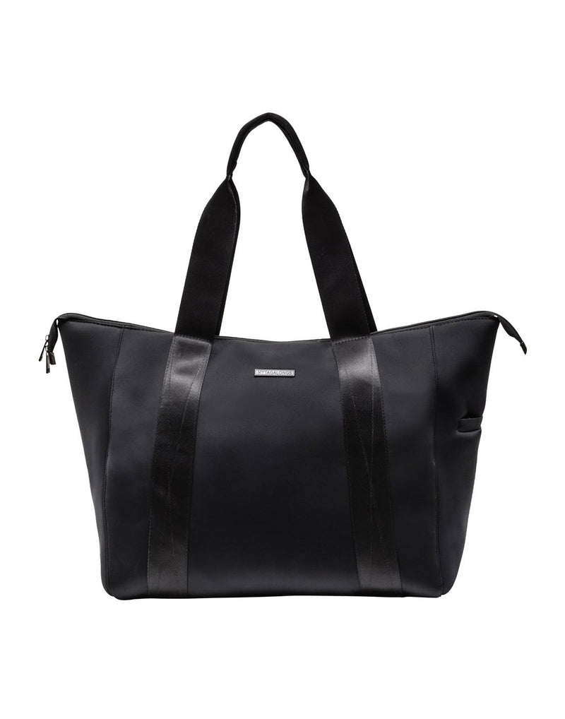 MyTagAlongs Weekender Tote - Everleigh Onyx black colour, front view
