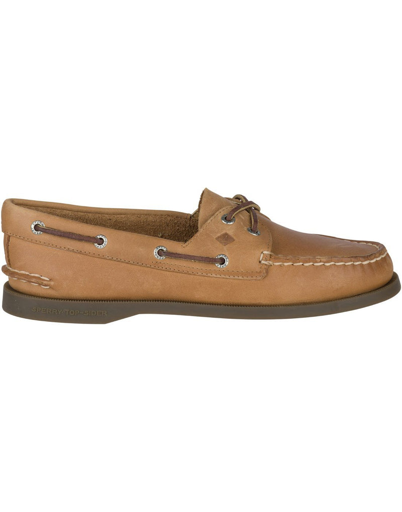 Women's authentic original 2-eye boat shoe sahara leather colour right side view