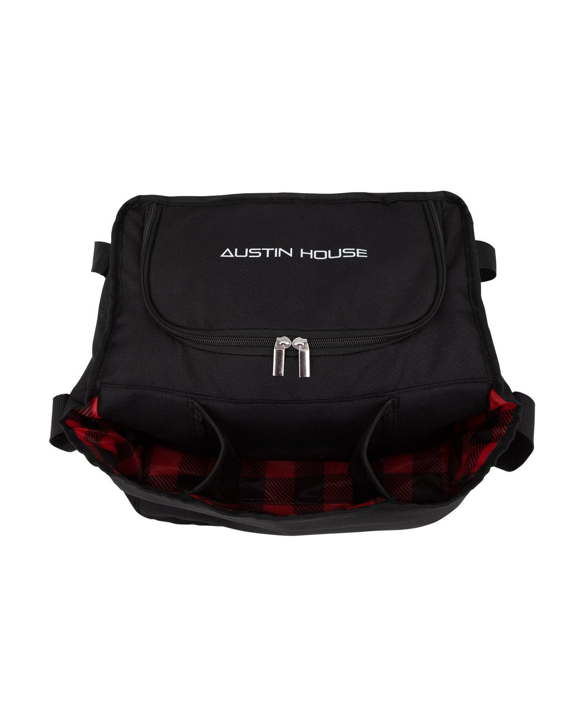 Austin House Car Organizer top view, zipped closed