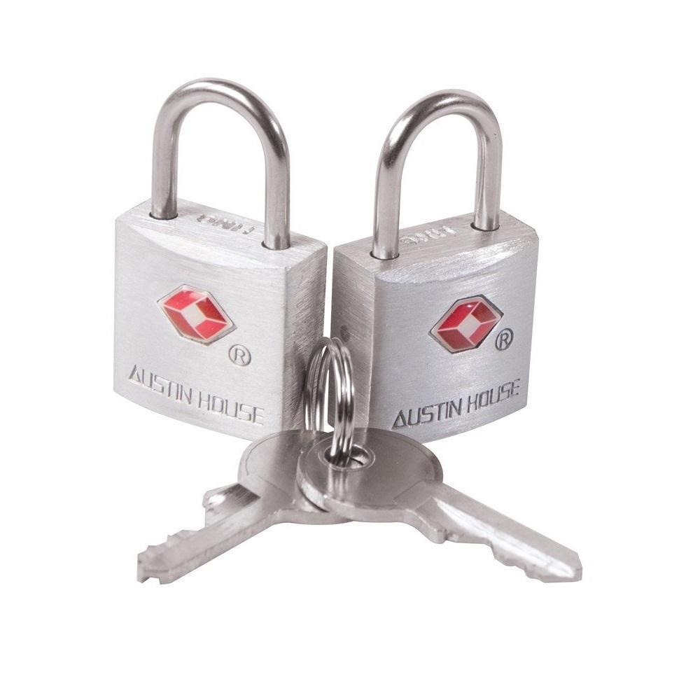 Austin house TSA padlocks silver colour combo pack