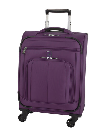 Atlantic solstice 3 piece spinner purple colour luggage set front view