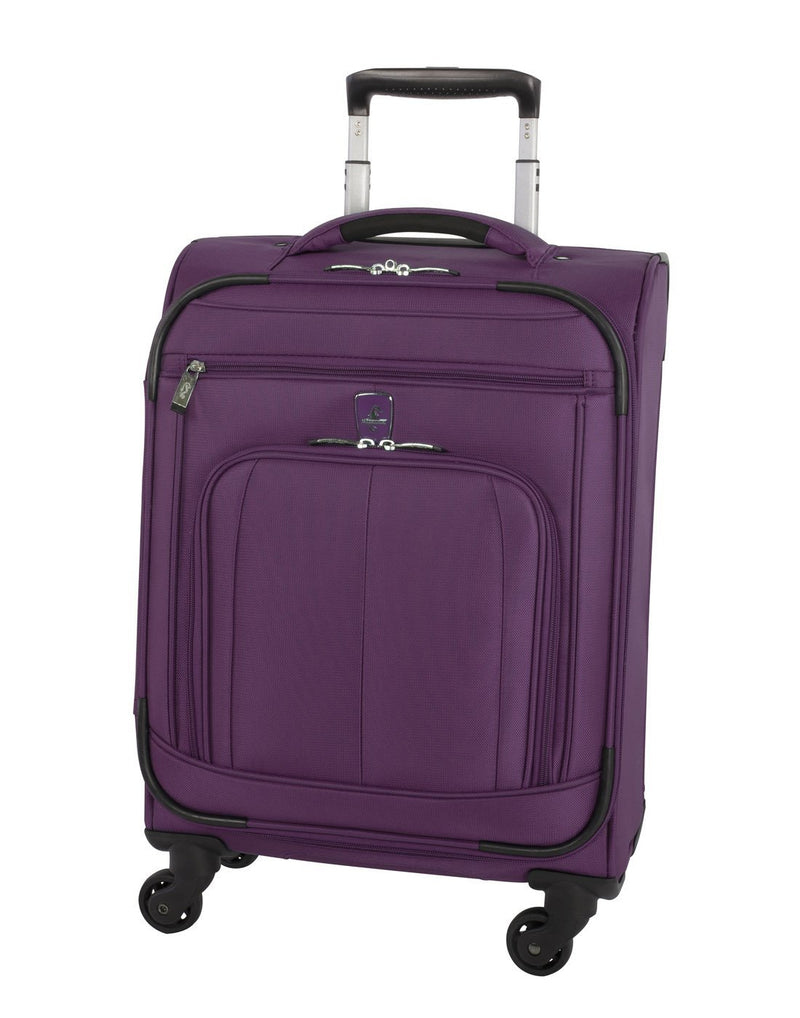 Atlantic solstice 3 piece spinner purple colour luggage set front view