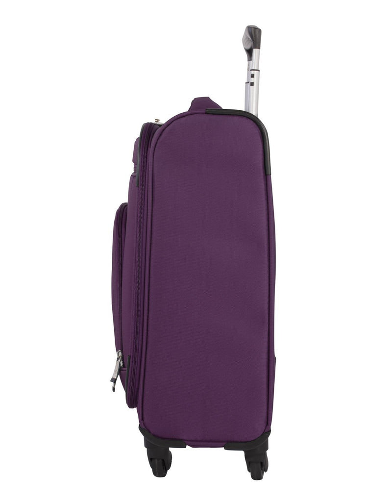 Atlantic solstice 3 piece spinner purple colour luggage set right side view