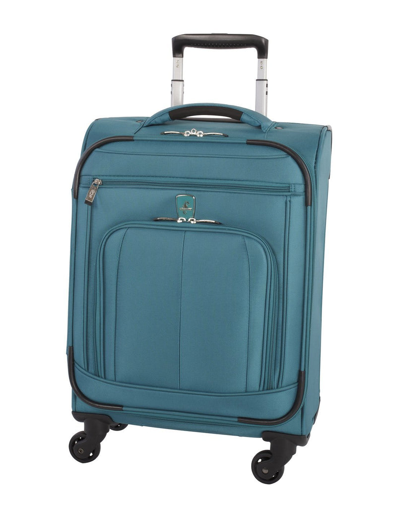 Atlantic solstice 3 piece spinner teal colour luggage set front view