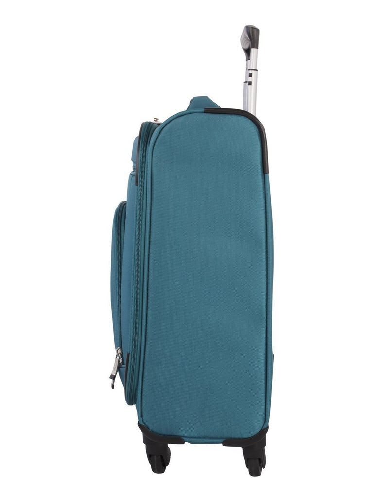 Atlantic solstice 3 piece spinner teal colour luggage set right side view