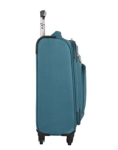 Atlantic solstice 3 piece spinner teal colour luggage set left side view