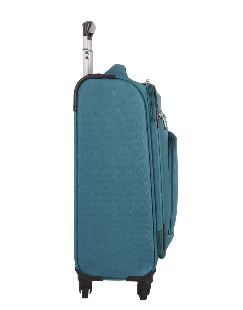 Atlantic solstice 3 piece spinner teal colour luggage set left side view