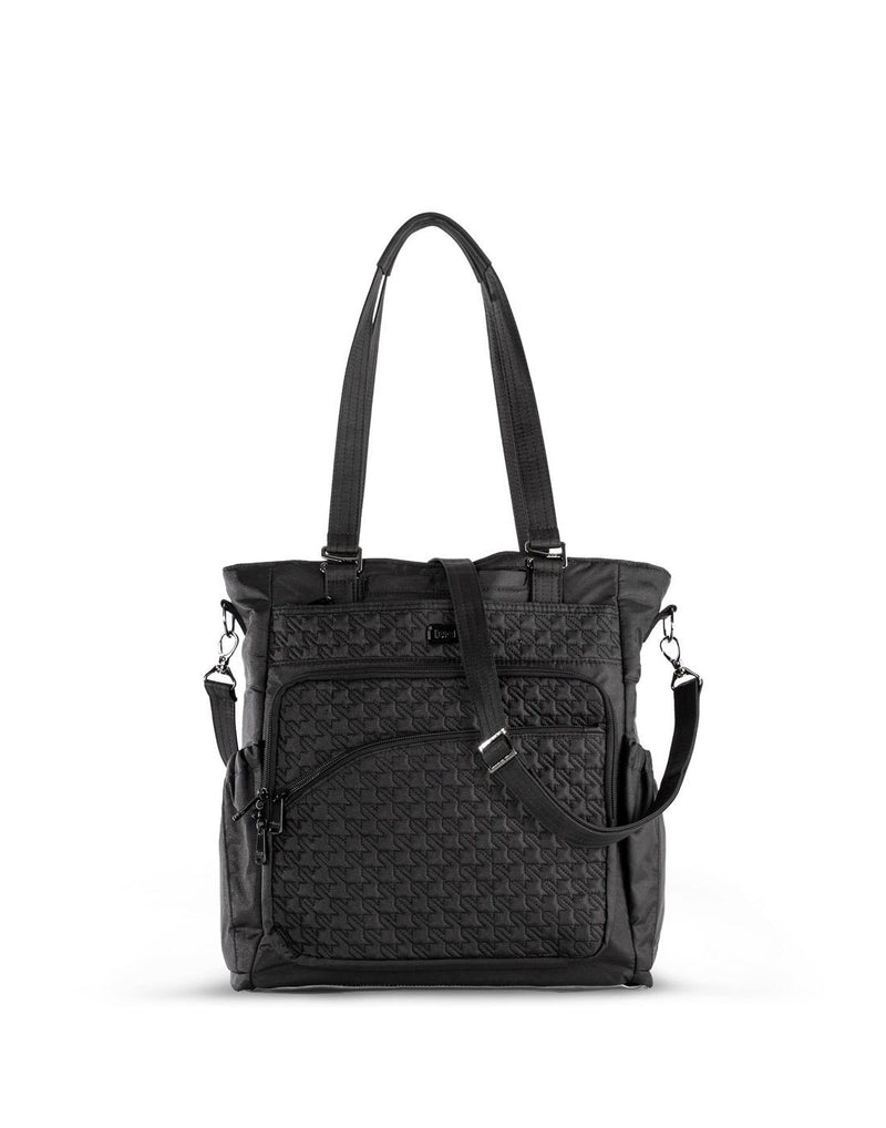 Lug ace 2 shimmer black colour convertible tote bag front view