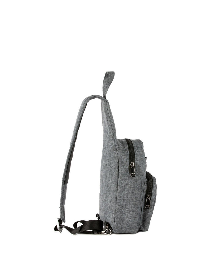 Lug archer heather grey colour sling bag side view