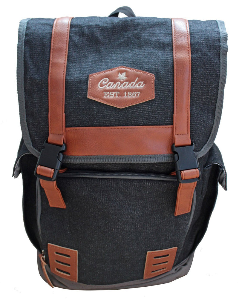 Canada denim backpack front view