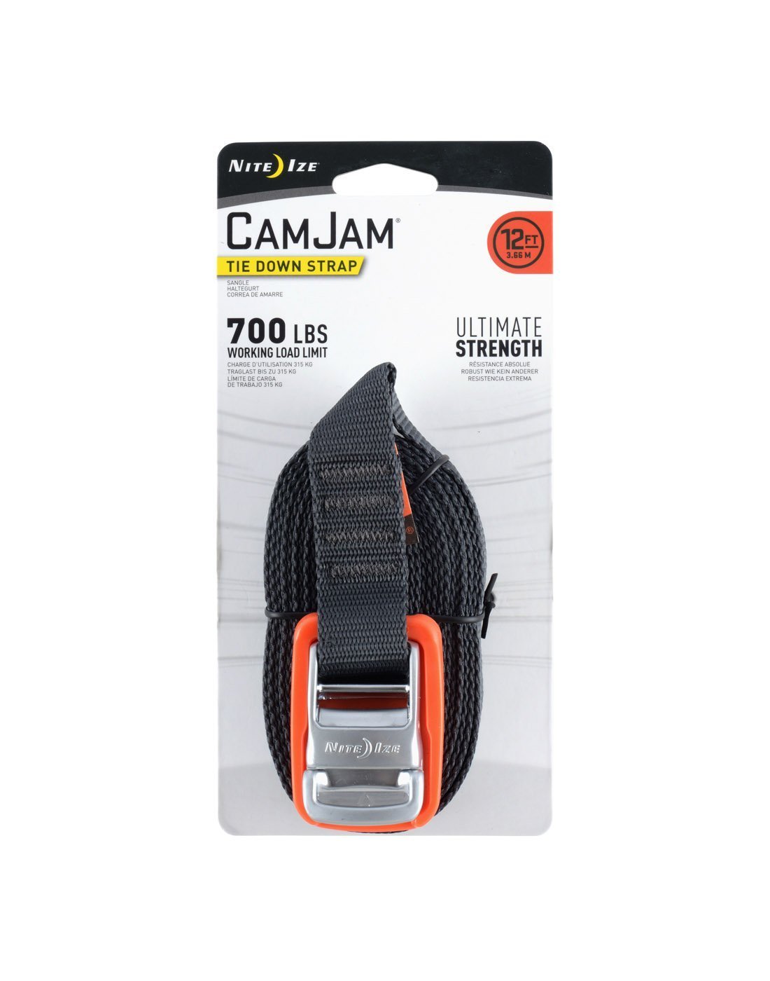 Red colour nite ize camjam® tie down straps packaged front view