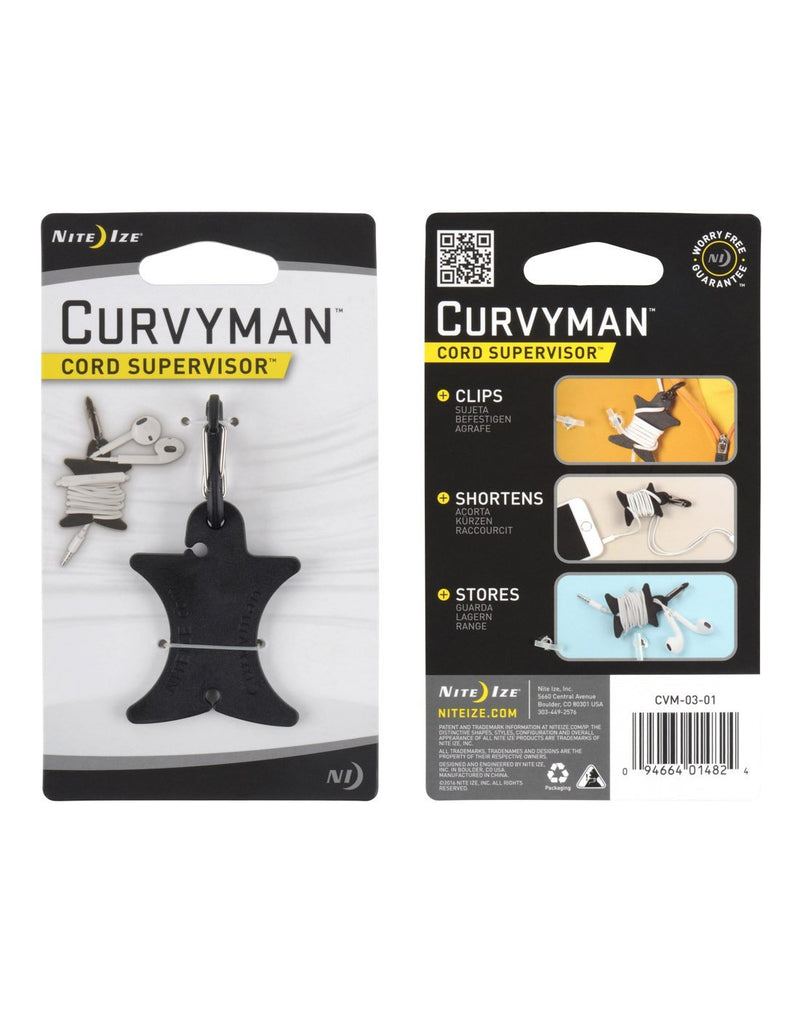 Nite ize curvyman black colour cord supervisor packaged
