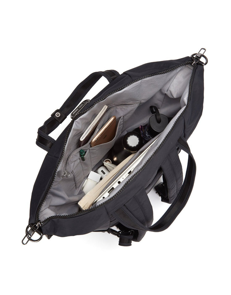 Citysafe cx econyl anti-theft backpack tote interior view