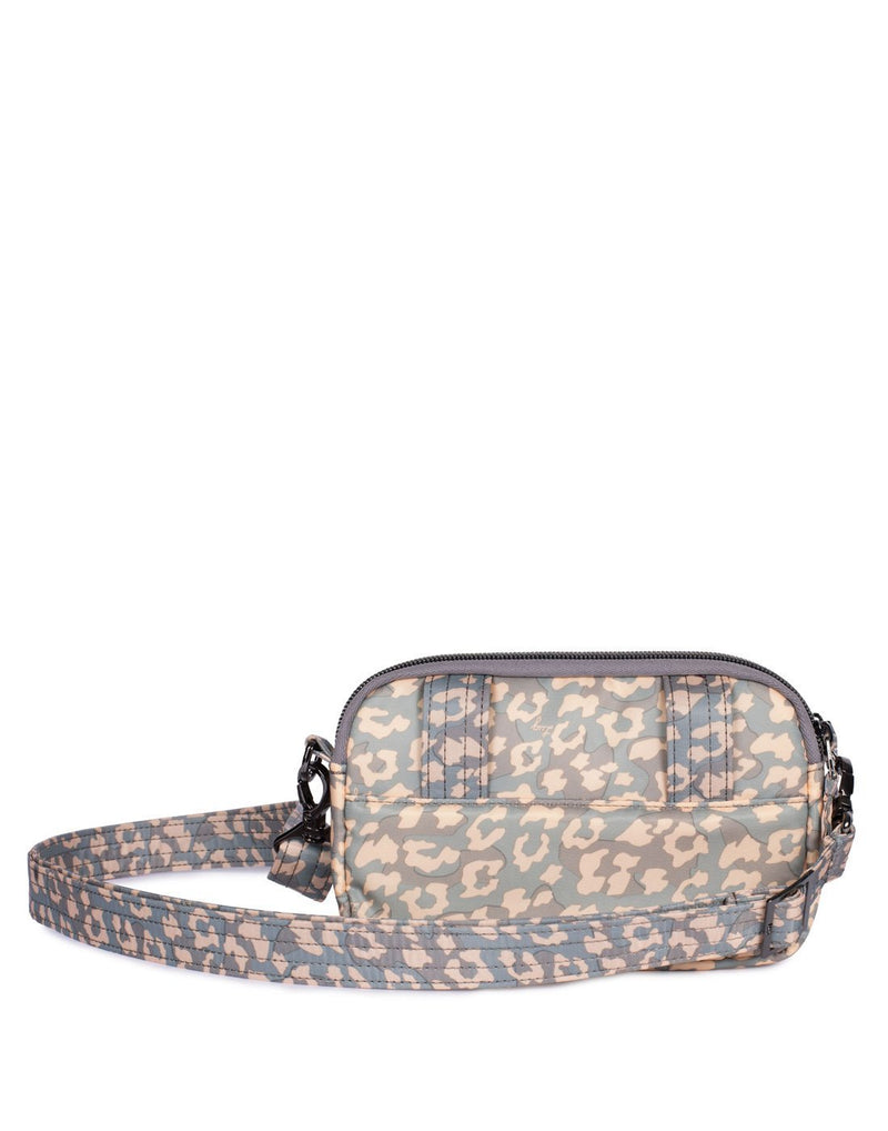 Lug coupe leopard pearl design convertible crossbody and hip pouch back view