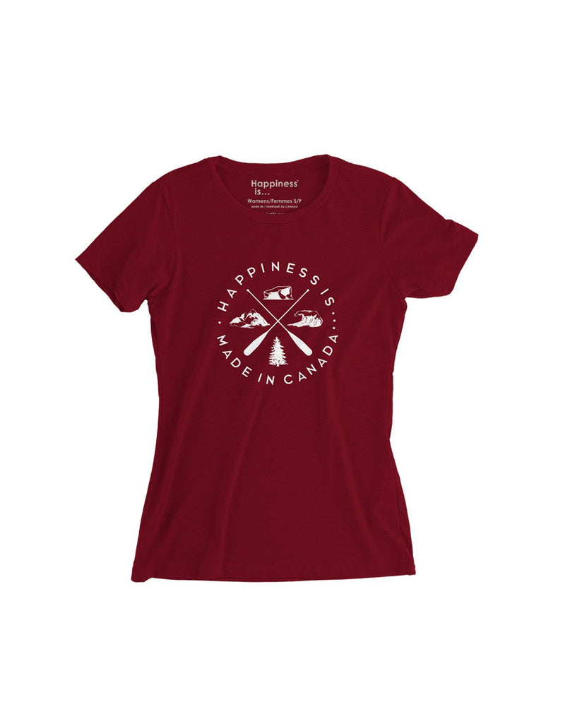 Happiness Is...Women's Crest T-Shirt - Canada Red, front view
