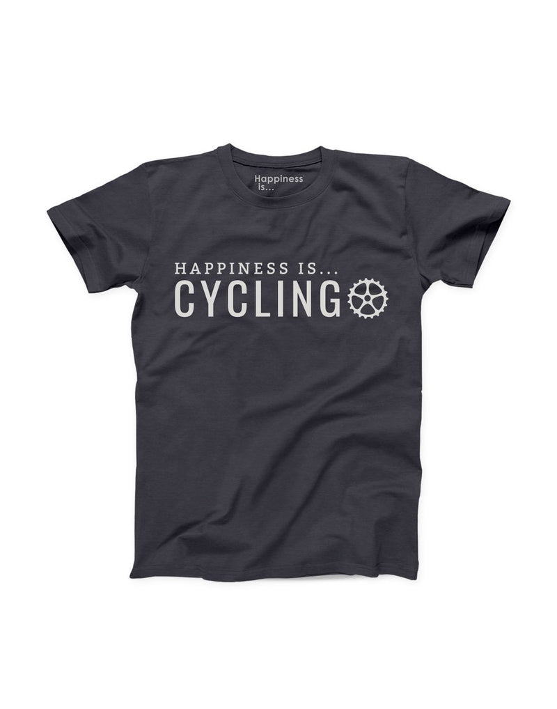 Happiness Is... Men's Cycling T-Shirt - vintage black, front view