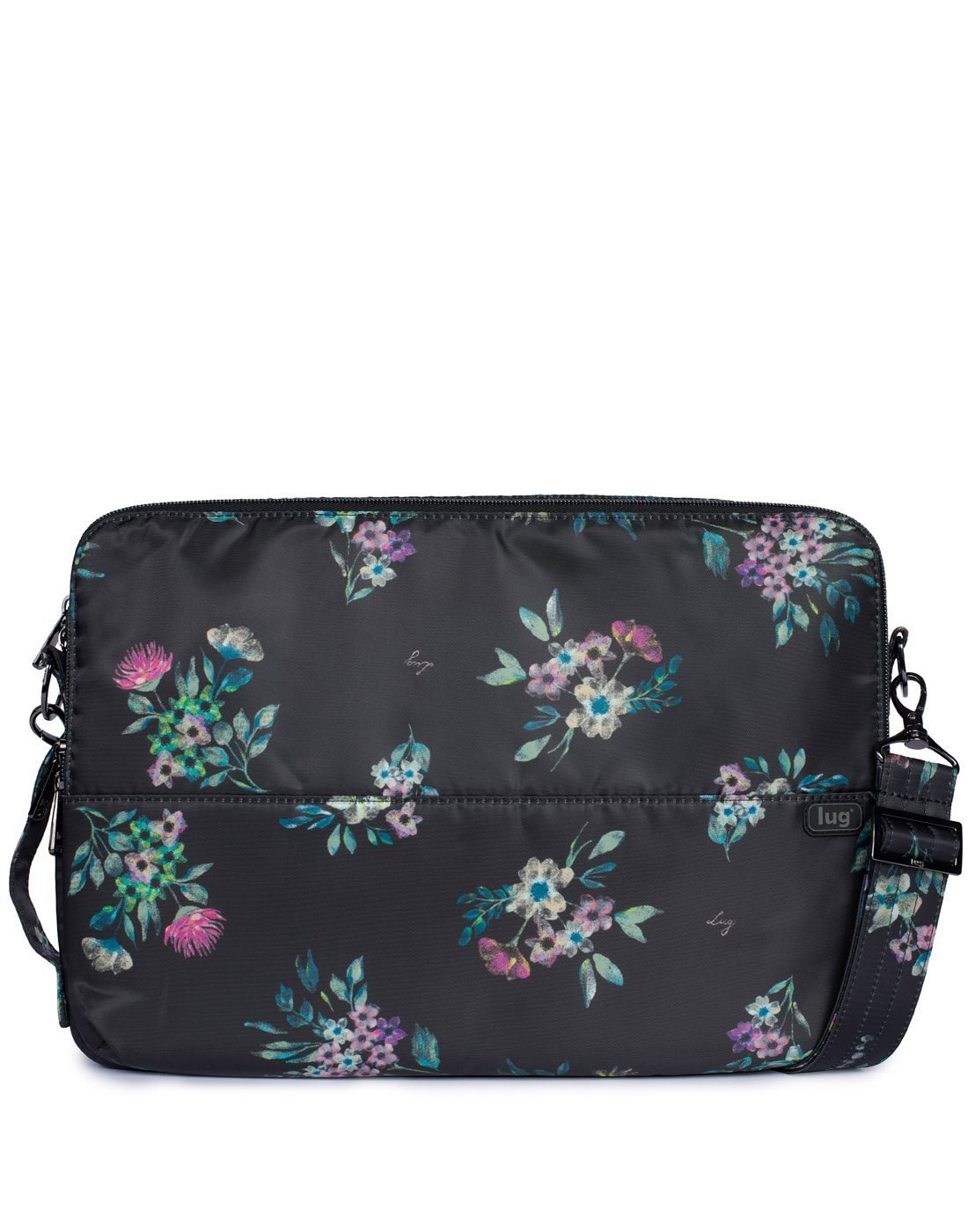 Lug delta bouquet black design convertible laptop case front view