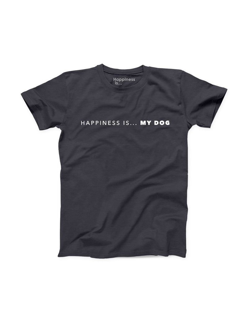 Happiness Is... Men's My Dog T-Shirt - vintage black, front view