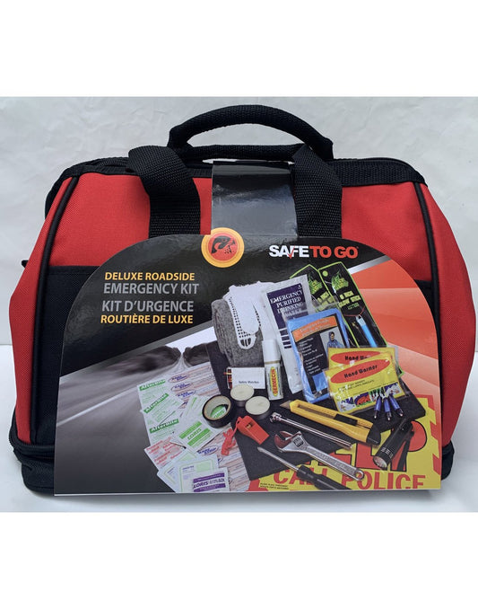 Product Image – Safe to Go Deluxe Roadside Emergency Kit product front view