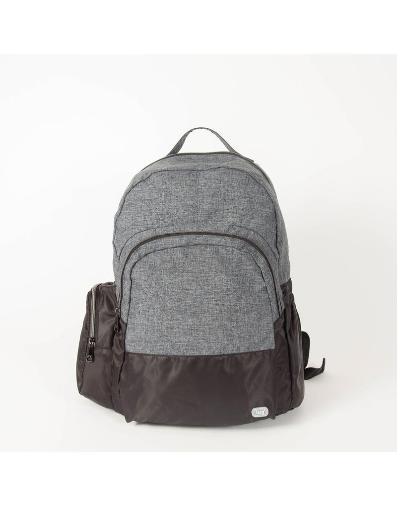 Lug echo heather grey colour packable backpack front view