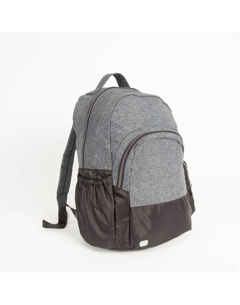 Lug echo heather grey colour packable backpack corner view