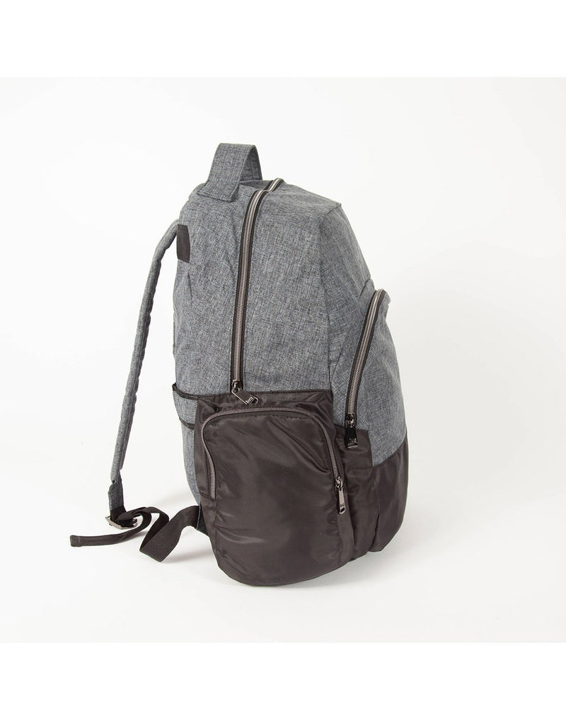 Lug echo heather grey colour packable backpack side view