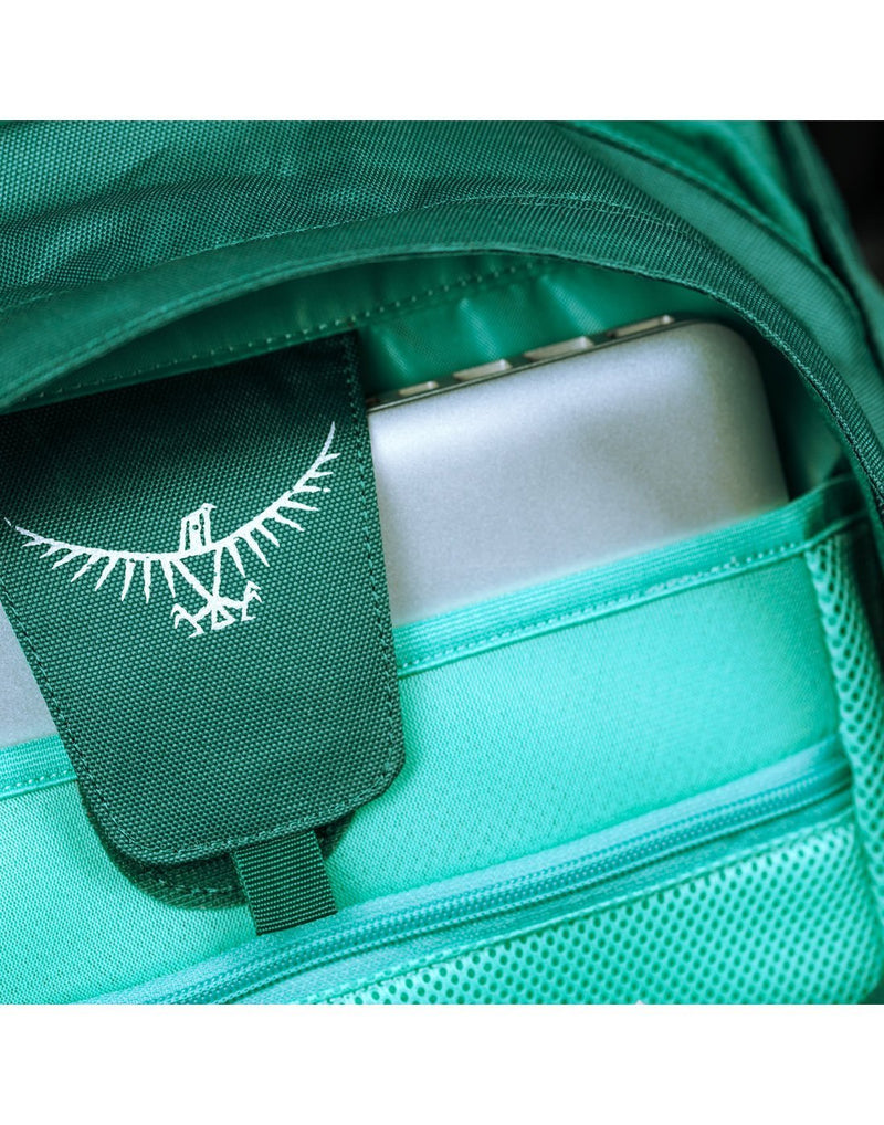 Osprey fairview 40 rainforest green colour women's backpack padded laptop sleeve