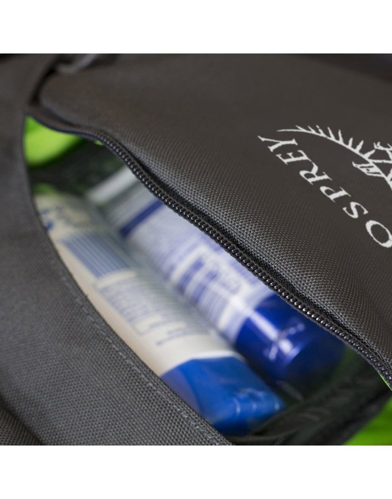 Osprey farpoint 40 volcanic grey colour men's backpack easy access liquid pocket