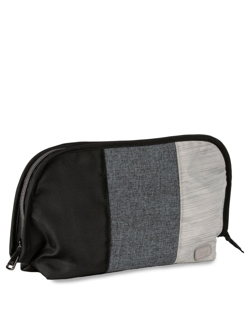 Lug flash cosmetic pouch heather grey colour corner view