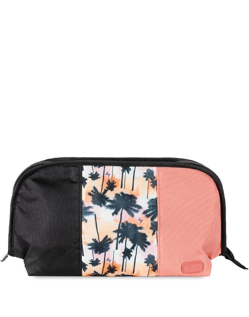 Lug flash cosmetic pouch palm sunset design front view