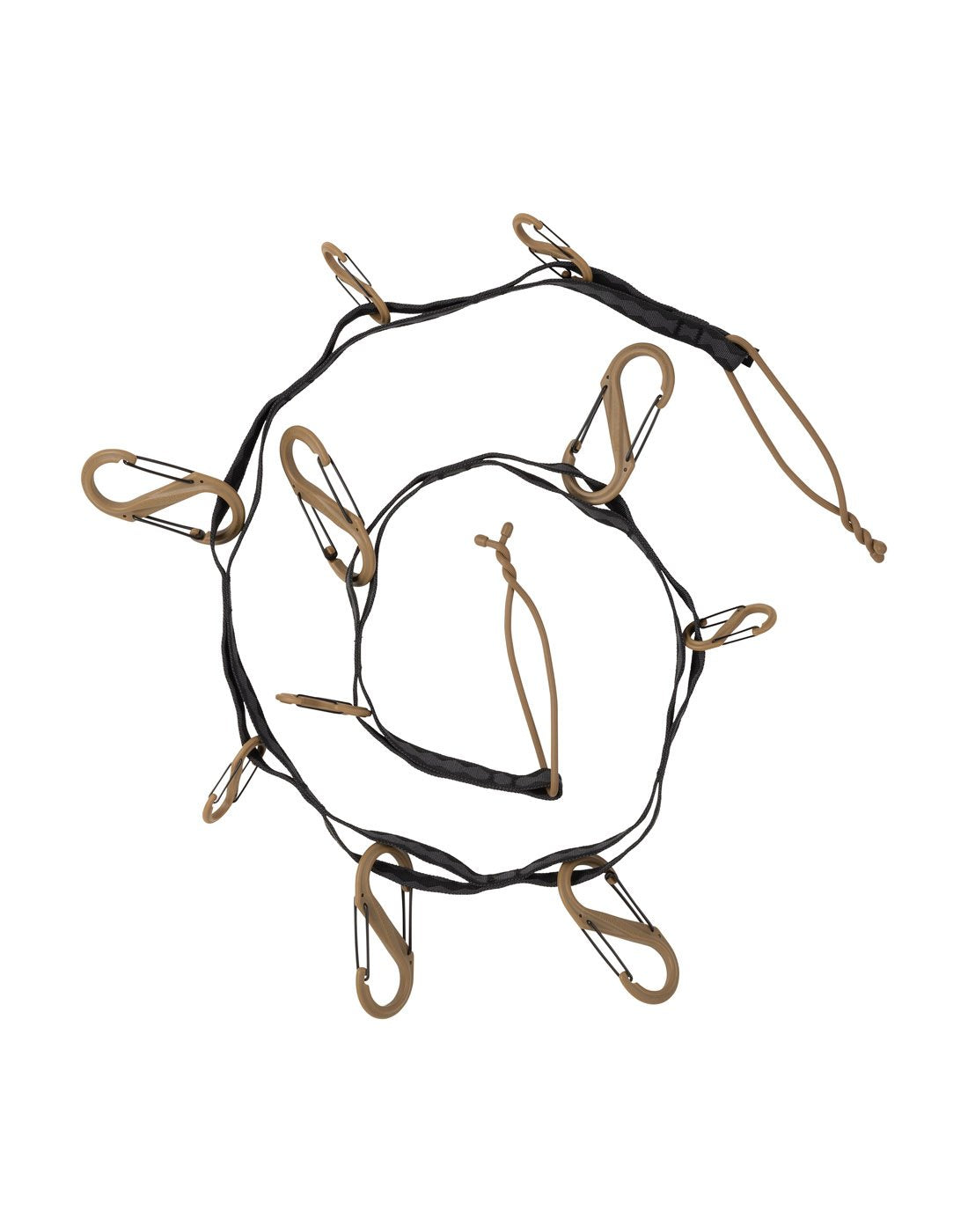 Nite Ize Gearline® Organization System coiled up - tactical black and khaki colour