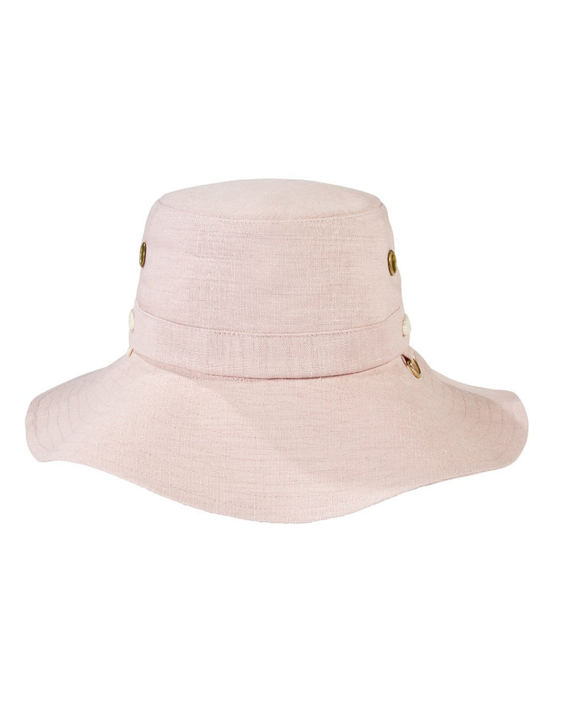 Tilley Hemp Broad Brim Hat - dusty pink, front view