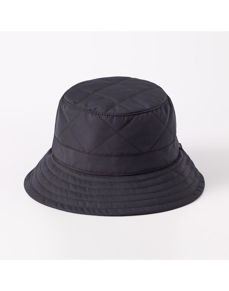 Tilley Quilted Bucket Hat, black, front view