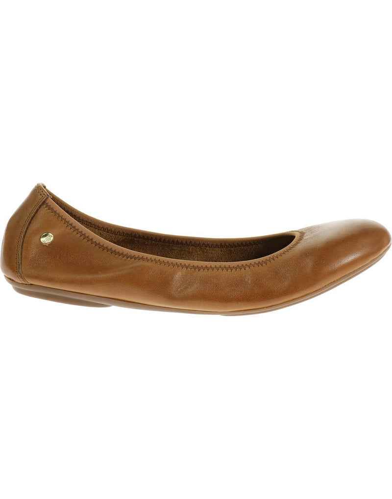 Hush puppies women's leather shoe cognac leather colour right side view