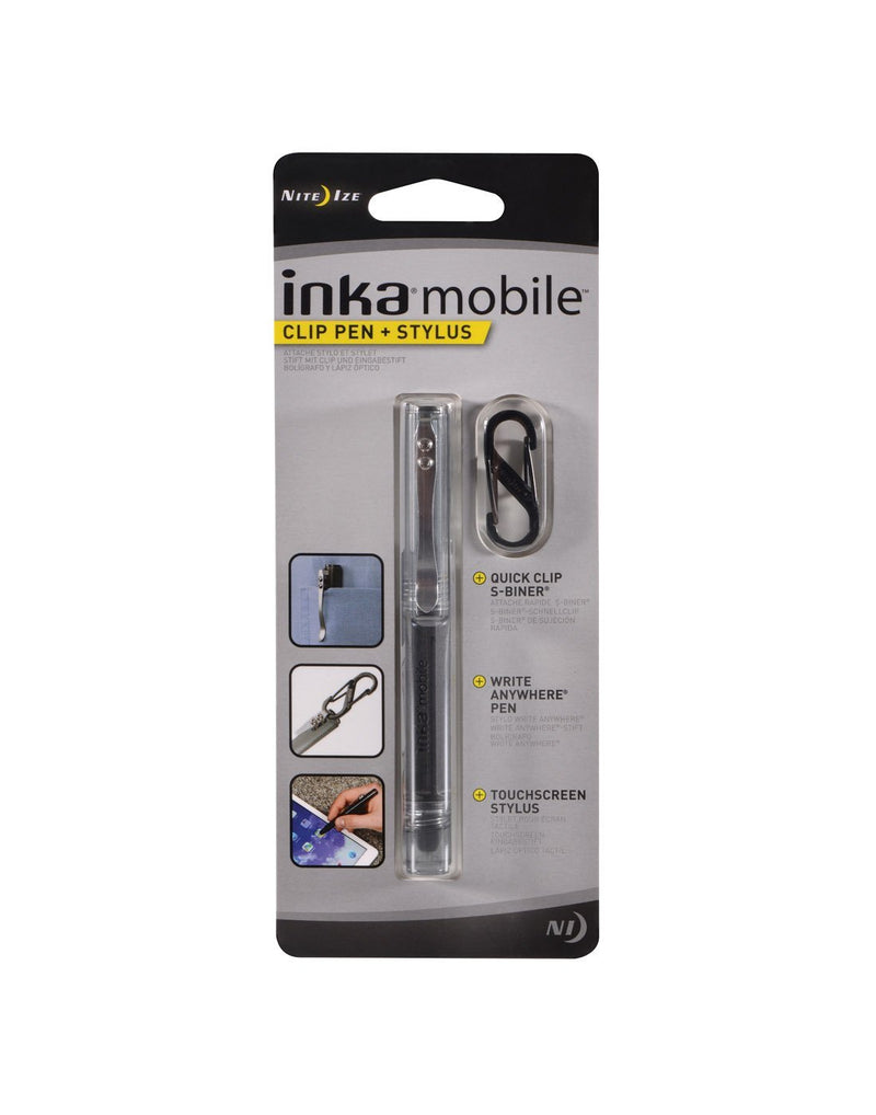 Nite ize inka mobile clip pen + stylus packaged front view