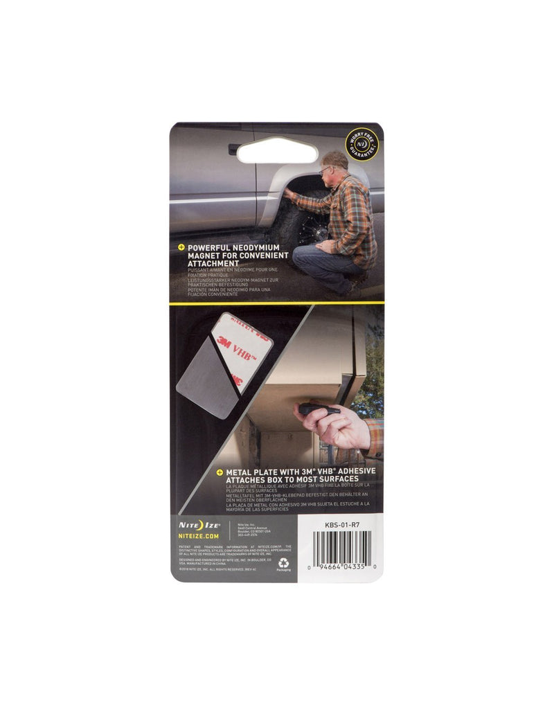 Nite ize hideout™ magnetic key box packaged back view