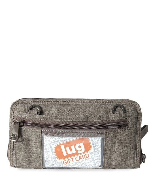 Product Image – Lug kickflip 3 heather walnut colour wallet back view