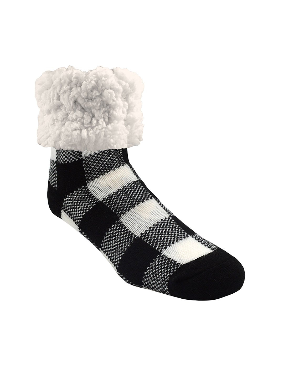 Pudus Classic Slipper Socks in Lumberjack White