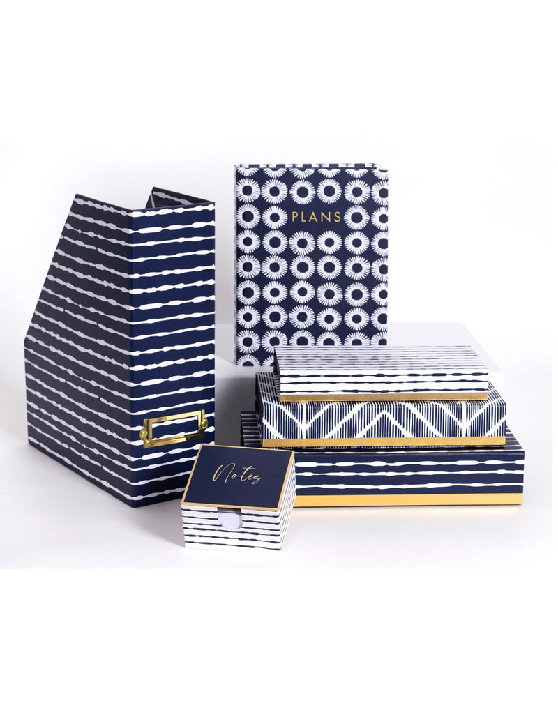 Lady Jayne Indigo collection - file folder, planner, note pad and pencil box set