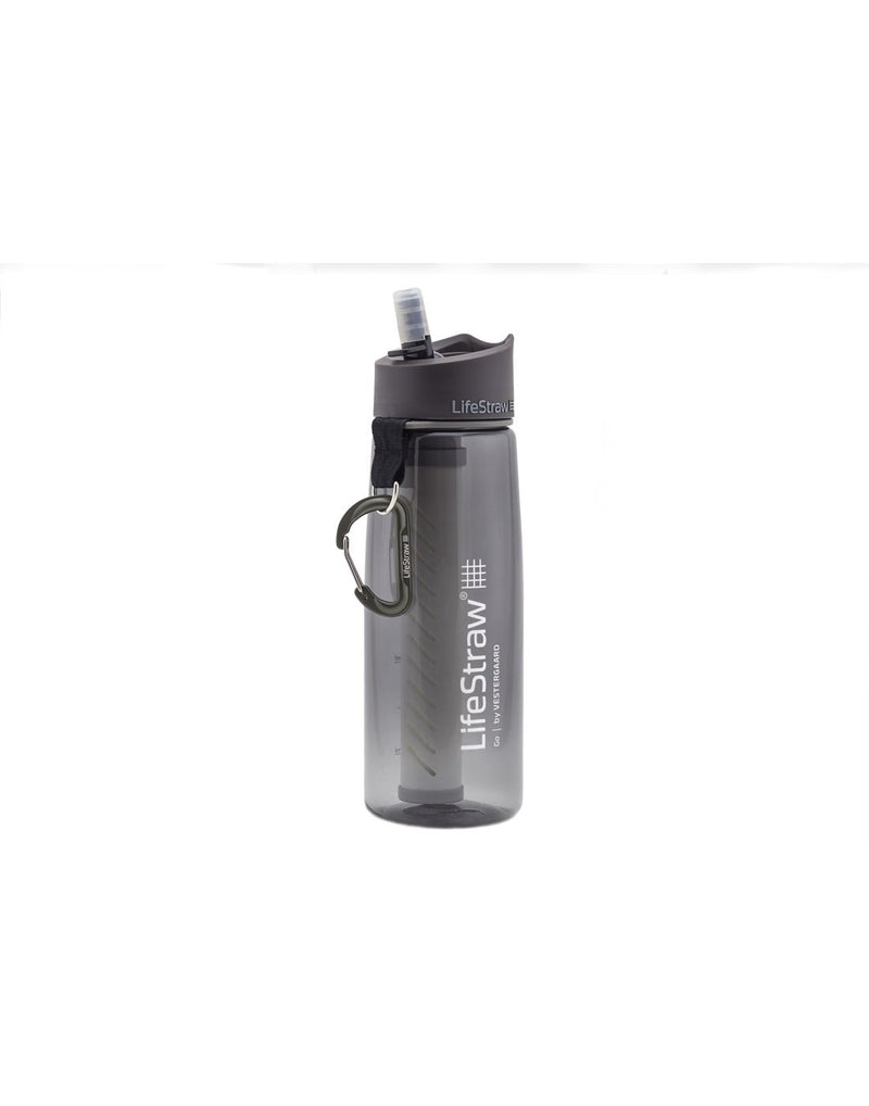 LifeStraw Go Water Filter Bottle - grey, front view