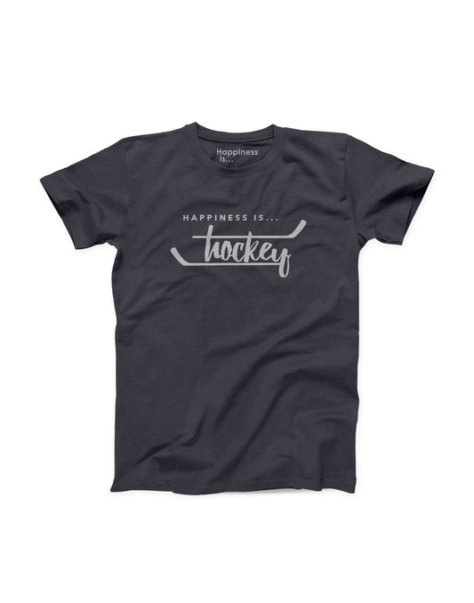 Product Image – Happiness Is...Hockey Men's T-Shirt in vintage black, front view