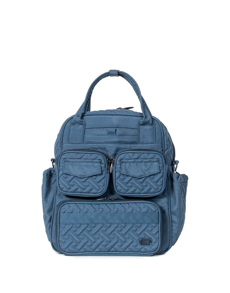Lug mini brushed blue colour puddle jumper tote bag front view