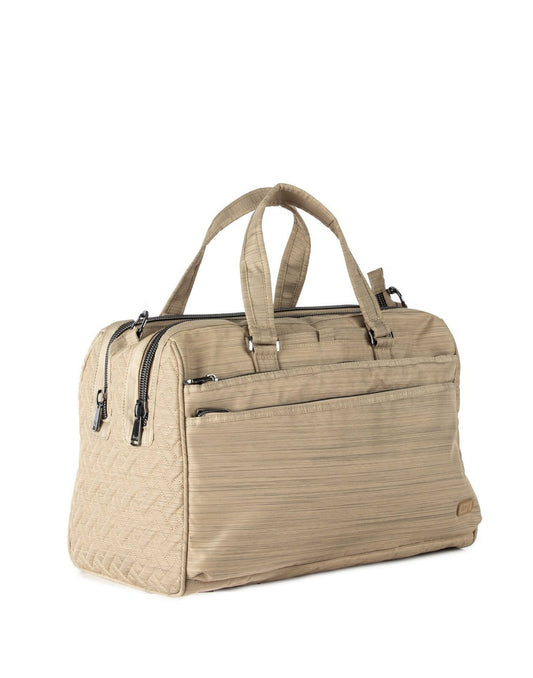 Product Image – Lug minibus 2 brushed gold colour tote bag corner view